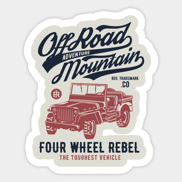 Off Road Mountain Adventure Sticker by lionkingdesign